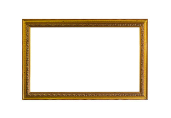 Gold frame Elegant vintage Isolated on white background
