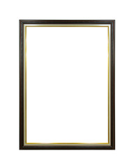 wood empty picture frame Isolated on white background