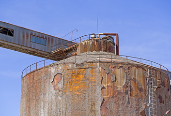Old big industrial tank for the treatment of wastewater