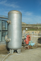 Modern biogas factory, using sugar beet pulp as a renewable form of energy production. biogas plant