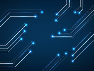 Abstract technology neon circuit board. Vector background