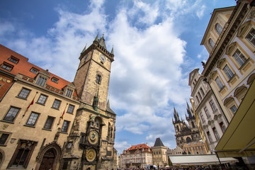 Fototapeta na wymiar Tower with Astronomical clock in Prague