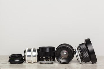 old retro film camera lens
