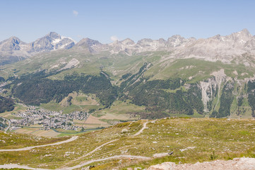 St. Moritz, Muottas Muragl, Celerina, Piz Julier, Piz Ot, Seenplatte, Oberengadin, Alpen, Graub&uuml;nden, Sommer, Schweiz
