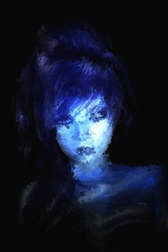Digital Painting of a gothic Woman Portrait