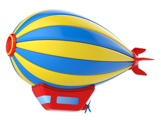Toy airship isolated on white background. 3d rendering. © Osadchyi_I