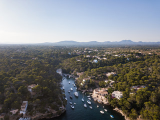 Fototapeta na wymiar Aerial: The bay of Cala Figuera in Mallorca, Spain