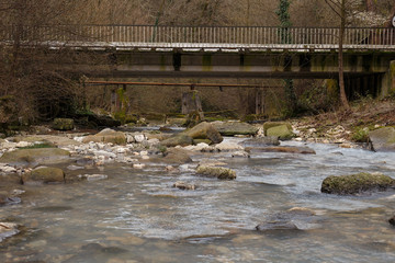 rough mountain river in a park in Sochi