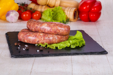 Raw pork sausages