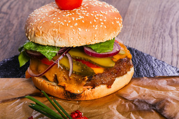 Delicous homemade burger