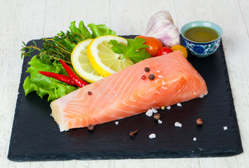 Salted salmon fillet