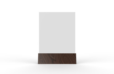 Blank table tent mock up template on isolated white background, Stand for acrylic tent card Used...