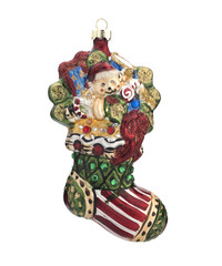 Christmas decorations on a white background. New Year's boot.