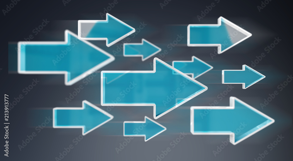 Poster digital modern blue arrow 3d rendering