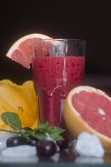 Grapefruit cherry smoothies