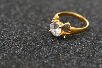 Diamond on golden ring