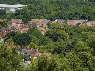 Fototapeta na wymiar aerial view of suburbs - Birmingham England UK