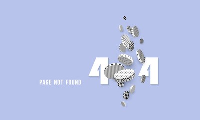 404 page not found Concept of computer error 3D rendering Vector illustration