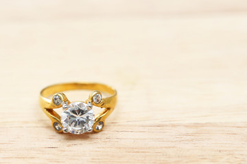 Diamond on golden ring