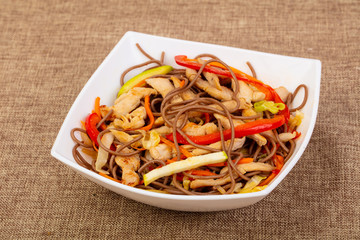 Soba noodle with pork and vegeetables