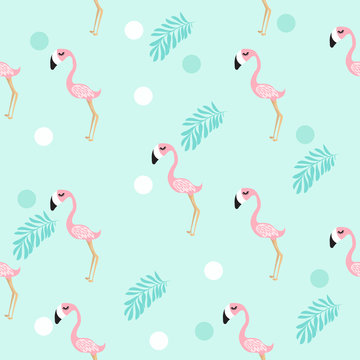 cute flamingo vector pattern