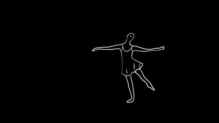 young ballet dancer animation back background
