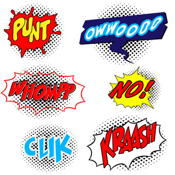 Set of Comic expression Text -Vector Illustration