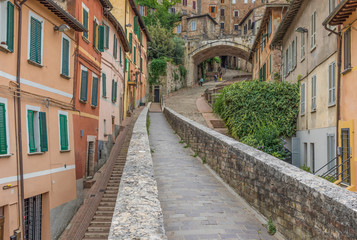Fototapeta na wymiar Perugia, Italy - one of the most interesting cities in Umbria, Perugia is known for its medieval Old Town and its narrow alleys