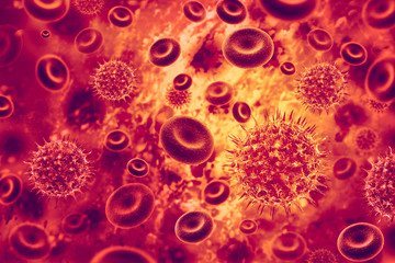 Virus infected blood cells