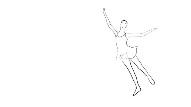 young ballet dancer animation withe background