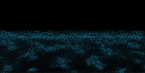 Abstrct background of numbers with noise effect on black. Vector illustration.