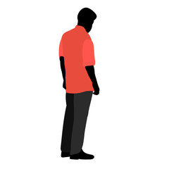 silhouette of a sad man