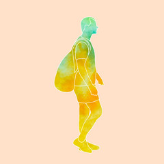 watercolor silhouette girl