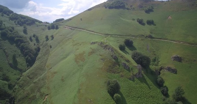 Aerial, Col D Aintziaga, Spanish-French Border, Pyrenees, Spain - native Version
