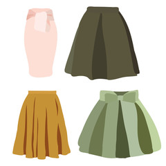 vector, isolated, set of skirt