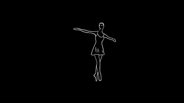 young ballet dancer animation back background