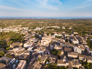 Obraz premium Aerial: S'Alqueria Blanca town in Mallorca, Spain
