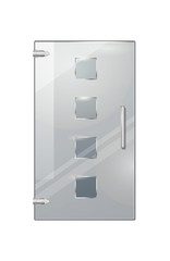 Glass Door with Squares on Transparent Background