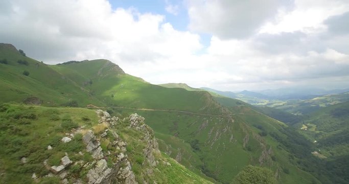 Aerial, Col D Aintziaga, Spanish-French Border, Pyrenees, Spain - native Version