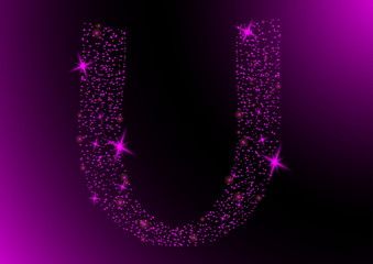 star word U in purple flicker