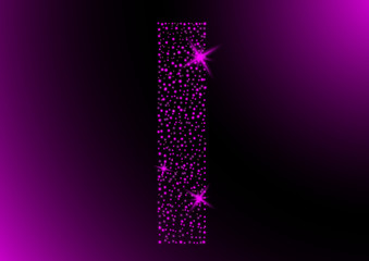 letter I is star in purple bright