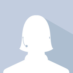 avatar head profile silhouette with shadow  call center female picture