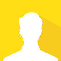 avatar head profile silhouette with shadow  call center male picture