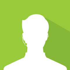 avatar head profile silhouette with shadow  call center male picture