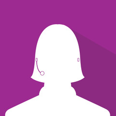 avatar head profile silhouette with shadow  call center female picture