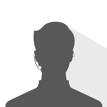 avatar head profile silhouette with shadow  call center male picture