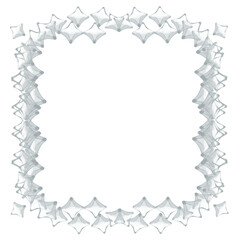 grey watercolor crystal diamond squared frame border pattern, vector illustration
