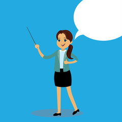 Cute caucasian girl with a pointer