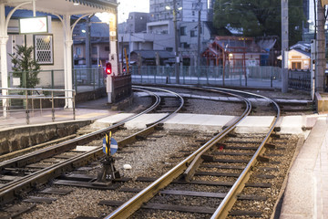 Detail shot of railroad tracks