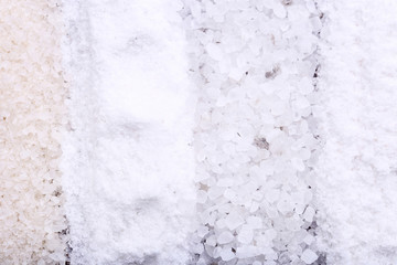 Heap of white sea salt background